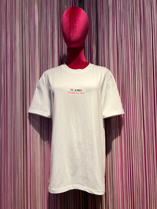 Mon amour Paris t shirt cotone con scritta “ Ti amo problema tuo”