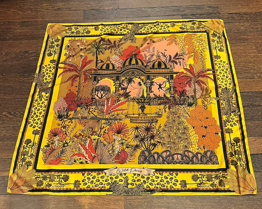 Wild foulard -40% di sconto fantasia fondo giallo ocra Amberplace