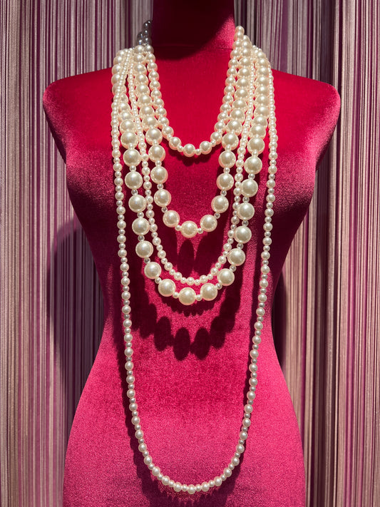 Collana multifili perle