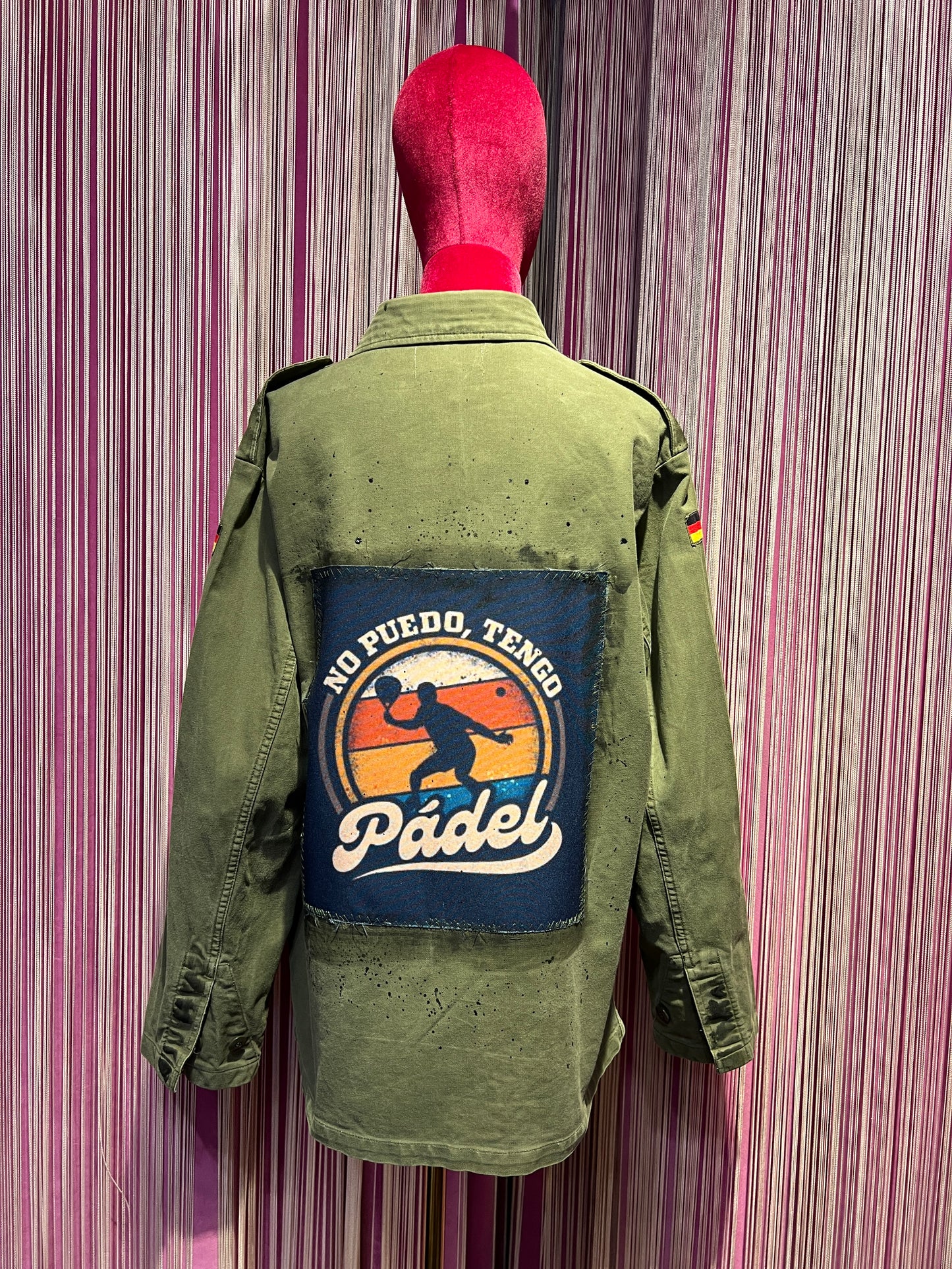 ABpink 🩷giacca la verdina unisex verde militare con patch padel