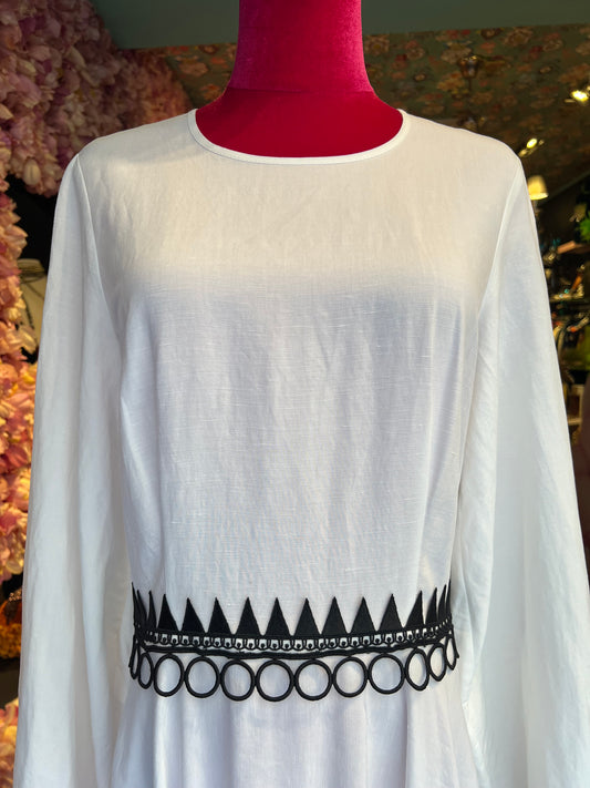 5 Progress meno 70% abito lungo m/l bianco applicazione nera