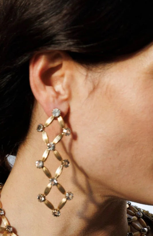 Tataborello orecchini giorno motivo rete oro