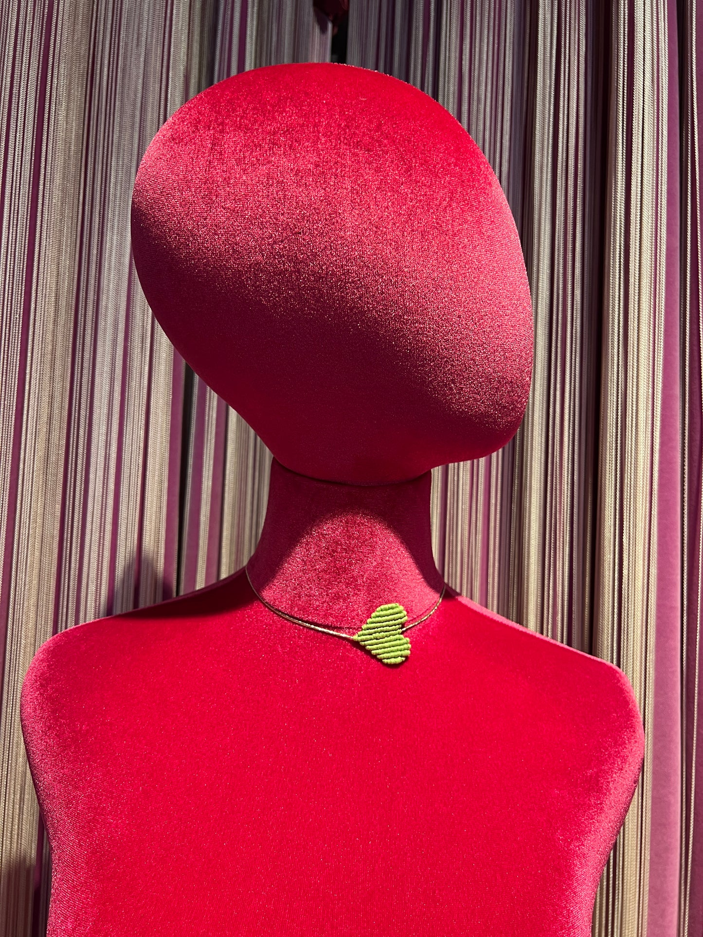 Collana cuore crochet regolabile verde salvia