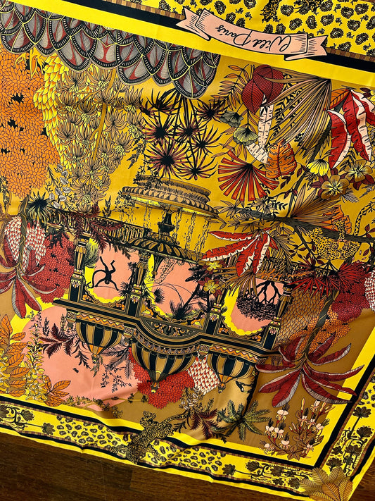 Wild foulard -40% di sconto fantasia fondo giallo ocra Amberplace