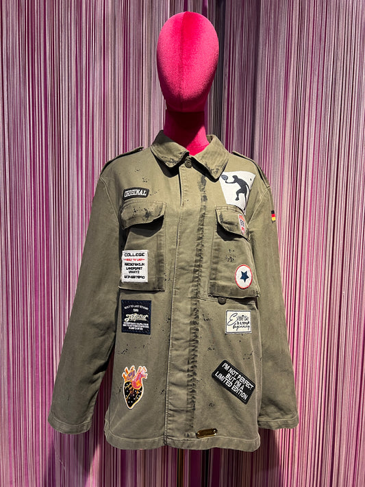 ABpink 🩷giacca la verdina unisex verde militare con patch padel