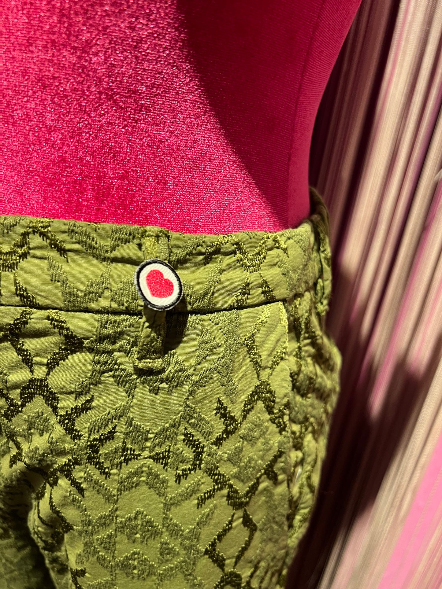 I love my pants meno 50% pantalone damascato verde militare
