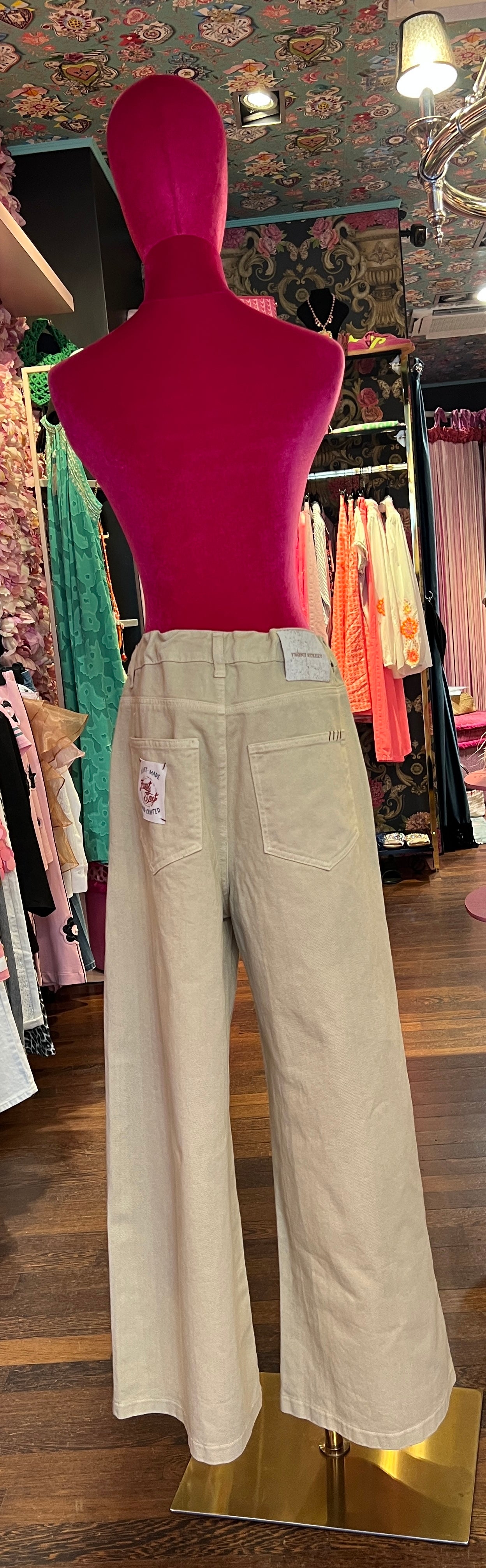 Front street -50% di sconto pantalone largo con laccetto corda
