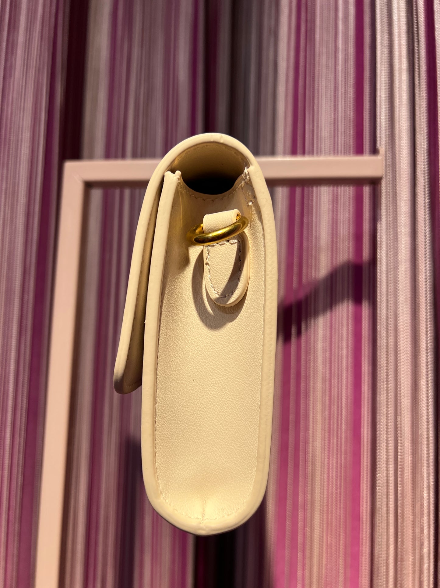 Borsa tracollina avorio con lavorazione intreccio