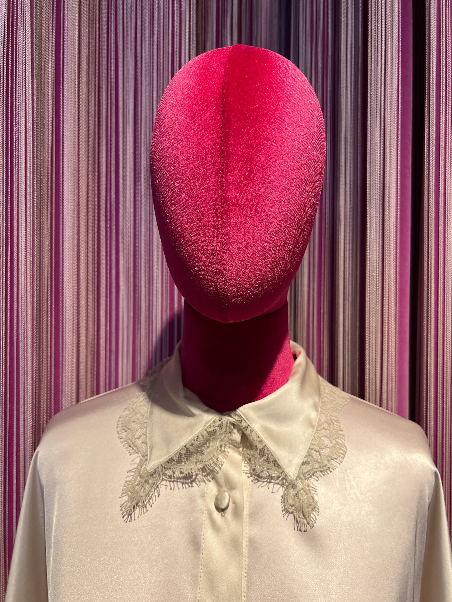 Pink memories camicia avorio con colletto pizzo