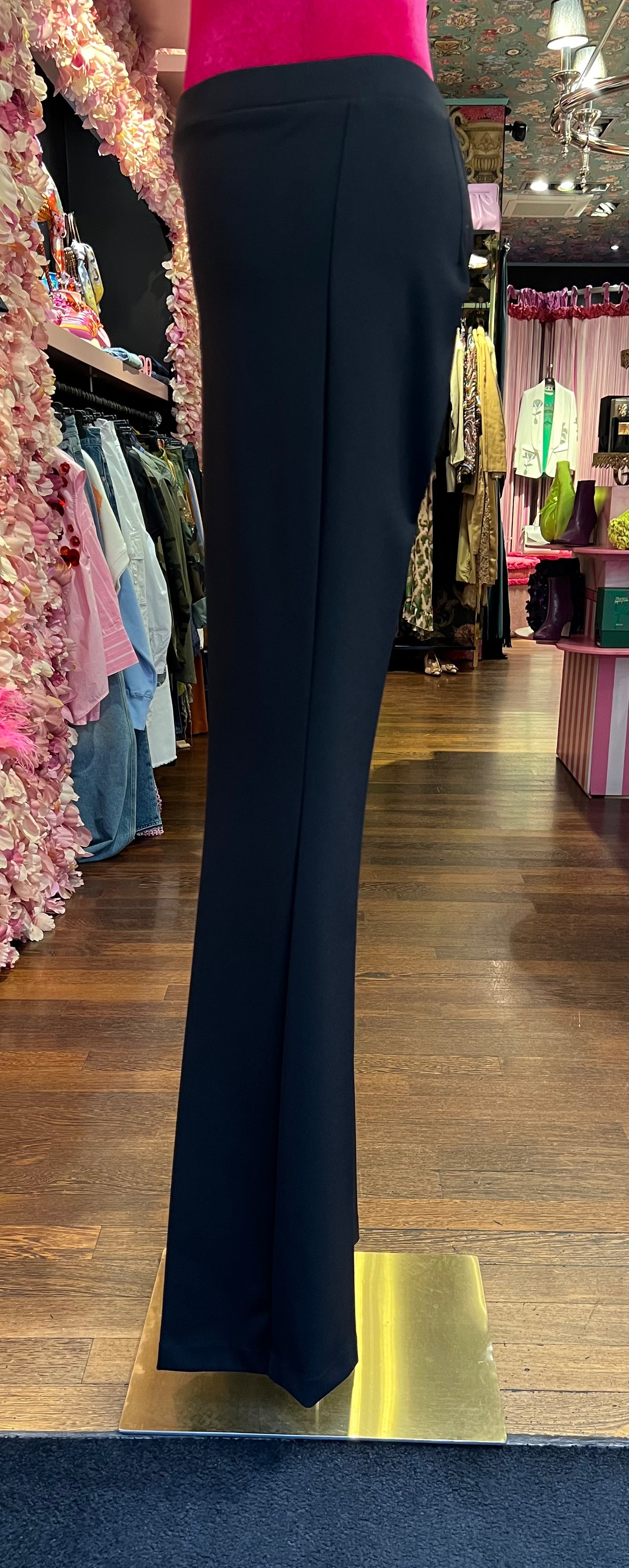 1One pantalone punto Milano a trombetta nero