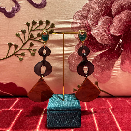 Almala meno 30% orecchini pietre dure marroni e verdi