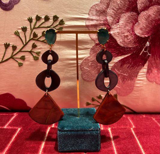 Almala meno 30% orecchini pietre dure marroni e verdi