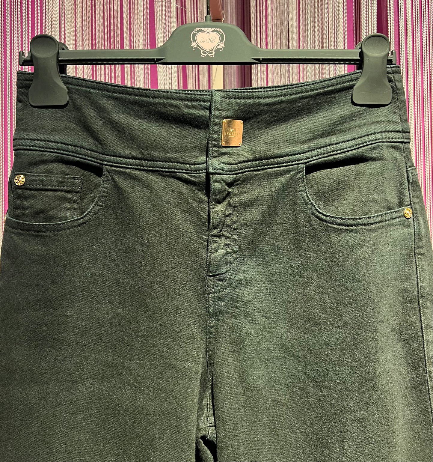 Nenette meno 50% pantalone jeans nero palazzo Stars