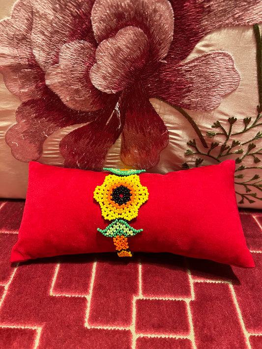 Bracciale perline fiore giallo