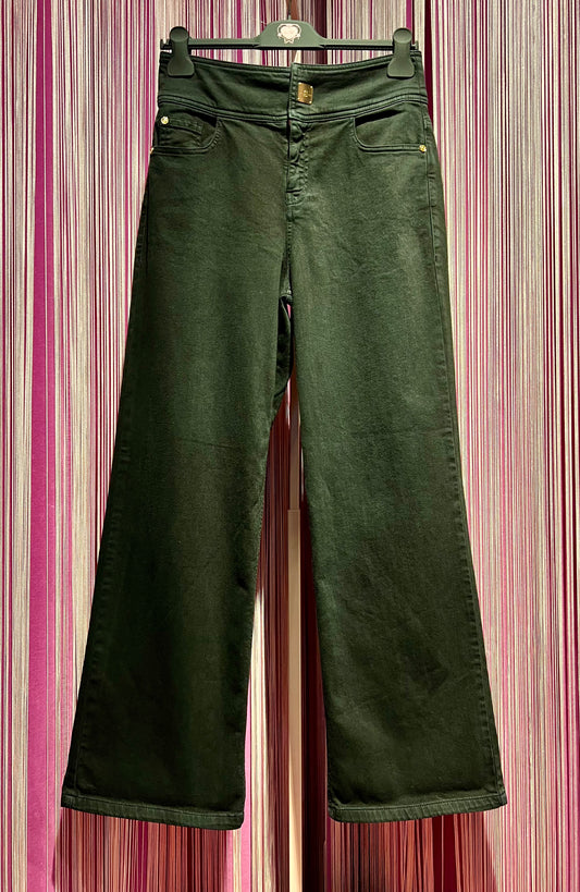 Nenette occasione imperdibile pantalone jeans nero palazzo Stars