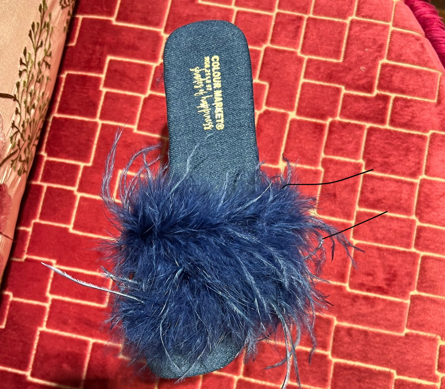 Colour Market meno 50% ciabattina marabou denim