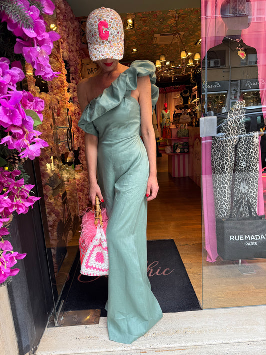 Silence Limited sconto -50% jumpsuit di lino monospalla con volant