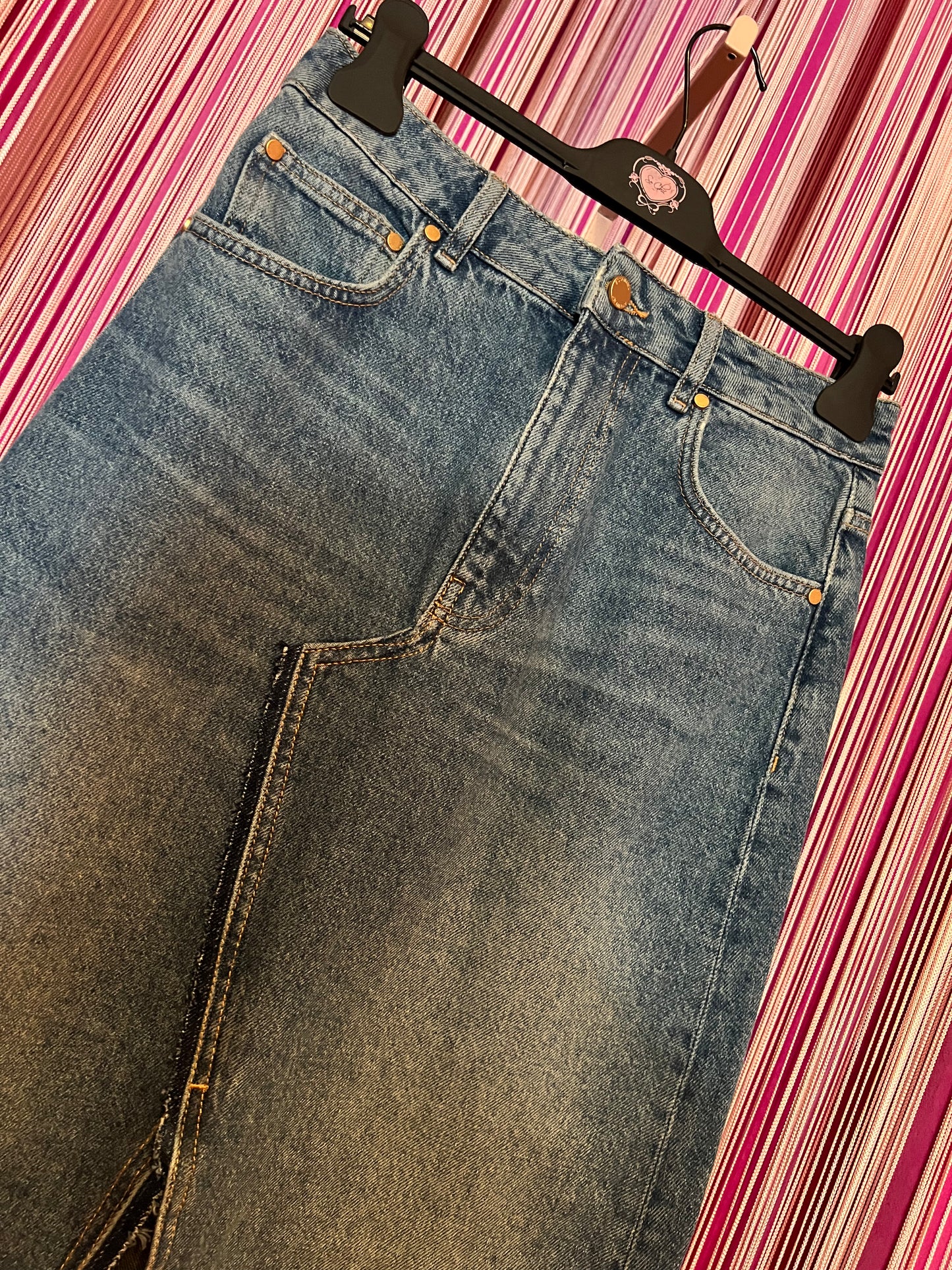 Essentiel antwerp occasione imperdibile gonna jeans lunga spacco centrale