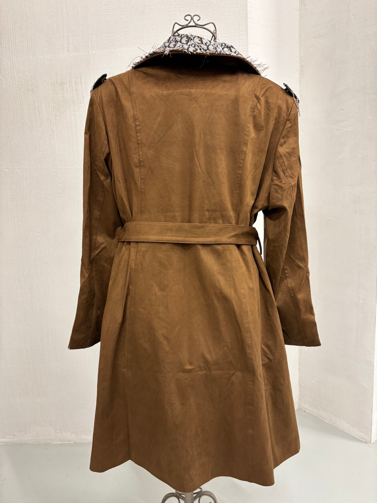 ABpink🩷 trench ecosuede (LA RENNINA) colore tabacco mis L vestibilità 44/48