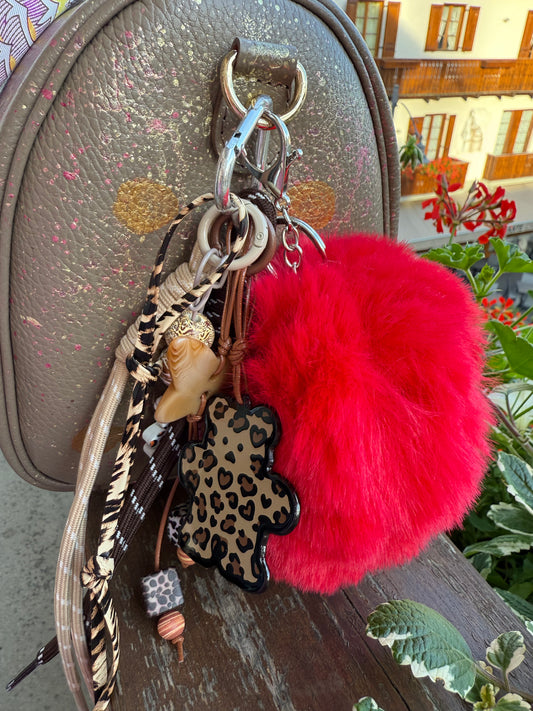 ABpink🩷 borsa pelle con tracolla dipinta a mano