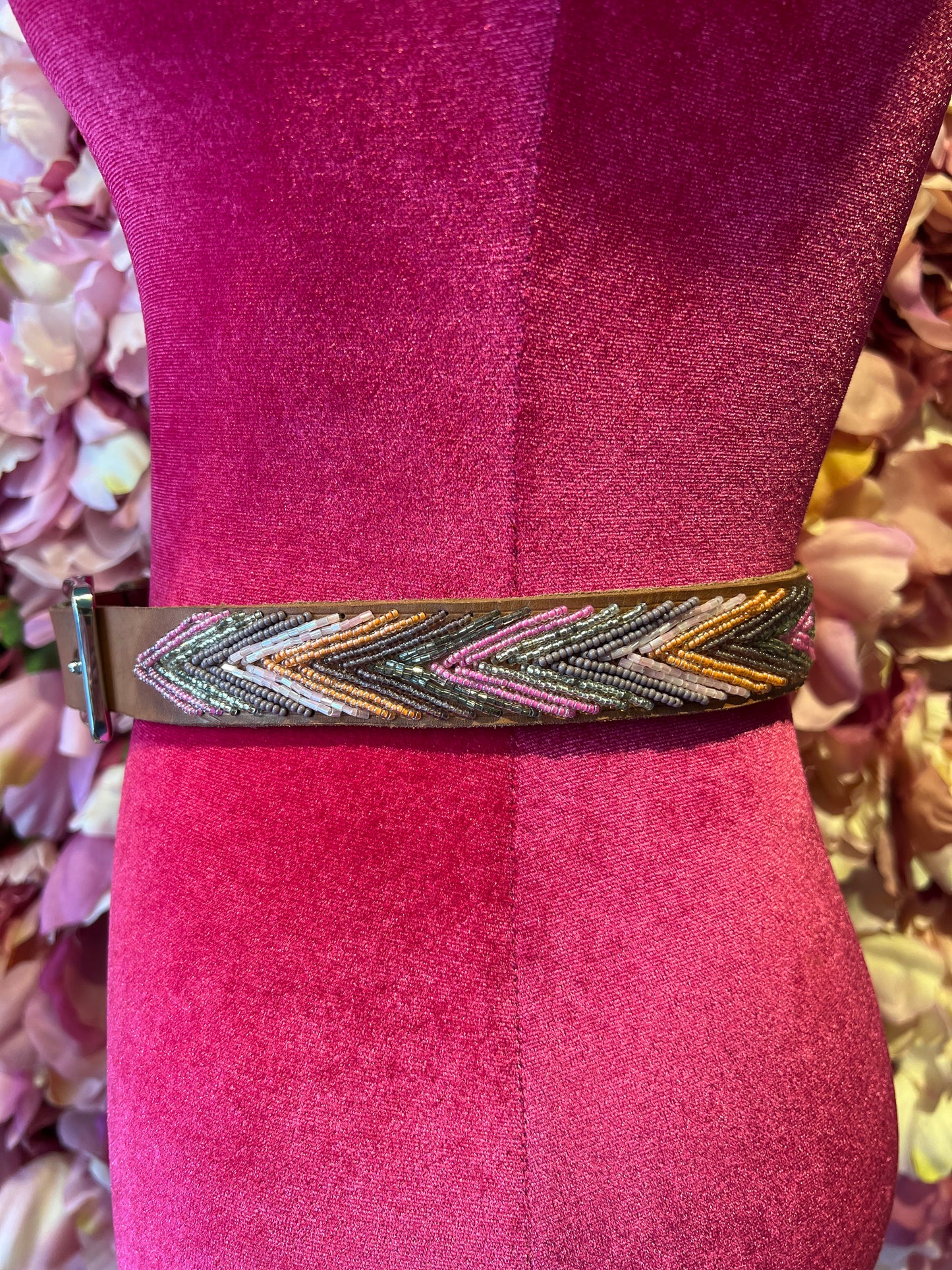 Aspiga meno 50% cinta cuoio decorazioni perline rosa