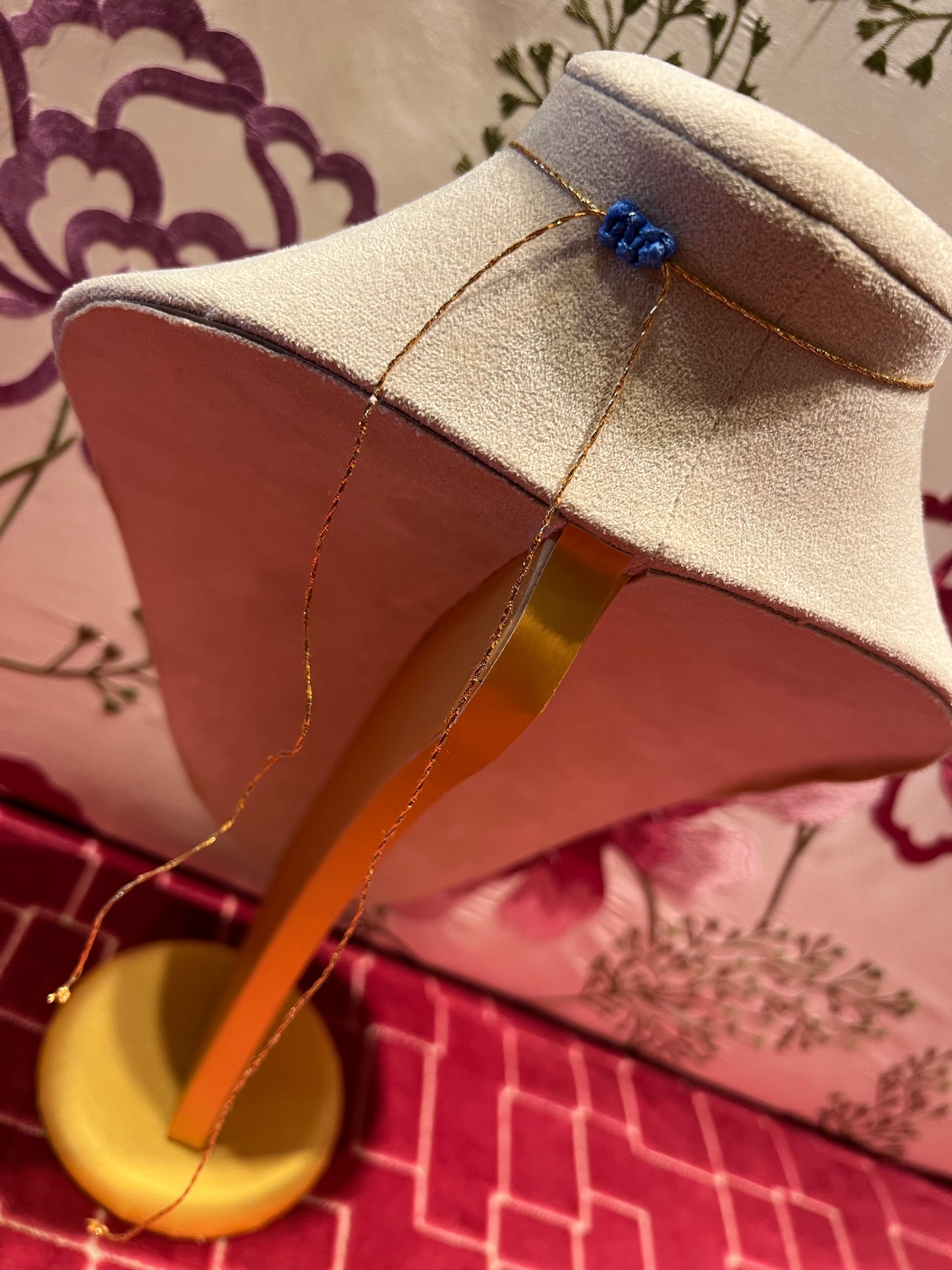 Collana cuore crochet regolabile blu ceruleo
