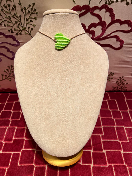 Collana cuore crochet regolabile verde mela