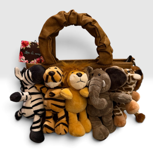 Love&roses borsa 👜 cotone con tracolla con zebra,tigre,leone,elefante,giraffa (ha anche la tracolla) formato borsa cm 26x19 🤎🐅🦒🦓🦁🐘