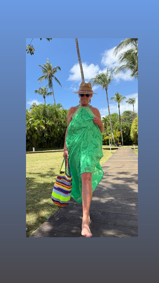 Wild -50% di sconto abito lungo con scollo all ‘americana ricamo e micro paillettes Gabriel