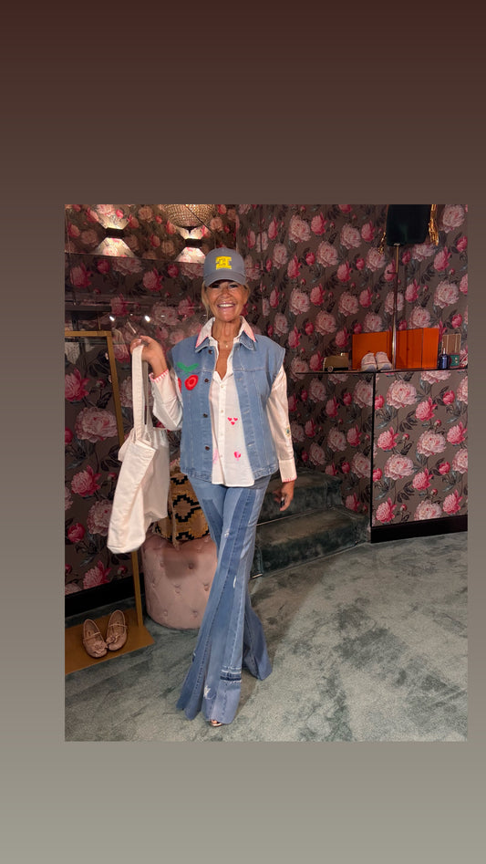 Love & roses -30%jeans elasticizzato a zampa
