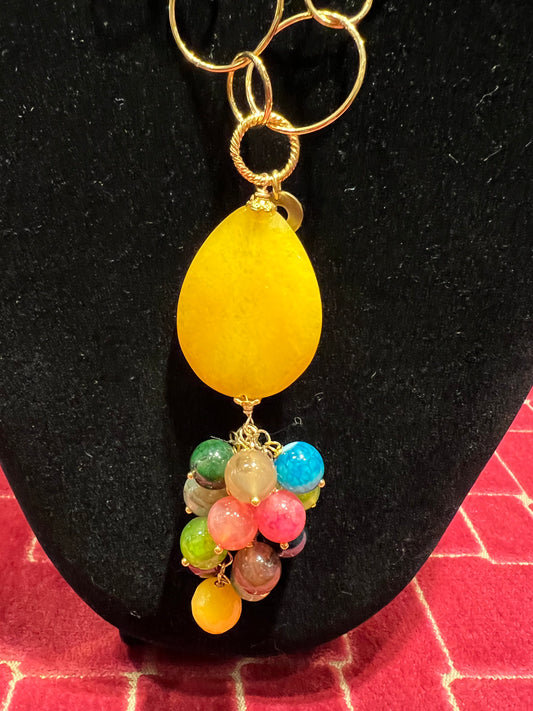 Almala meno 30%collana catena e ciondolo grappolo Stone multicolor