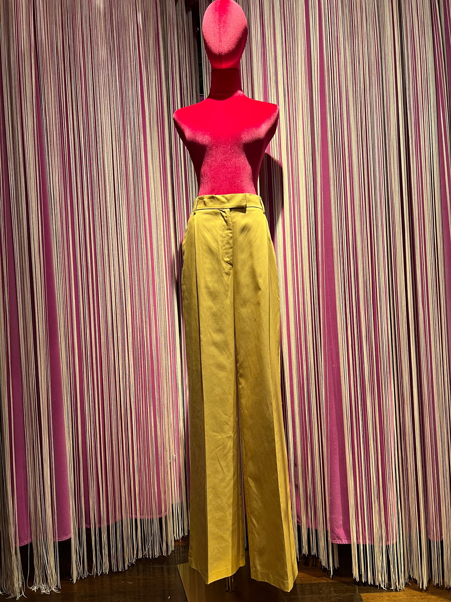 Rame occasione imperdibile pantalone palazzo con pence cammello