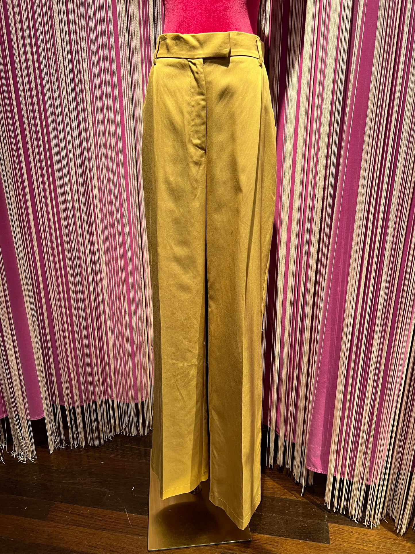 Rame occasione imperdibile pantalone palazzo con pence cammello