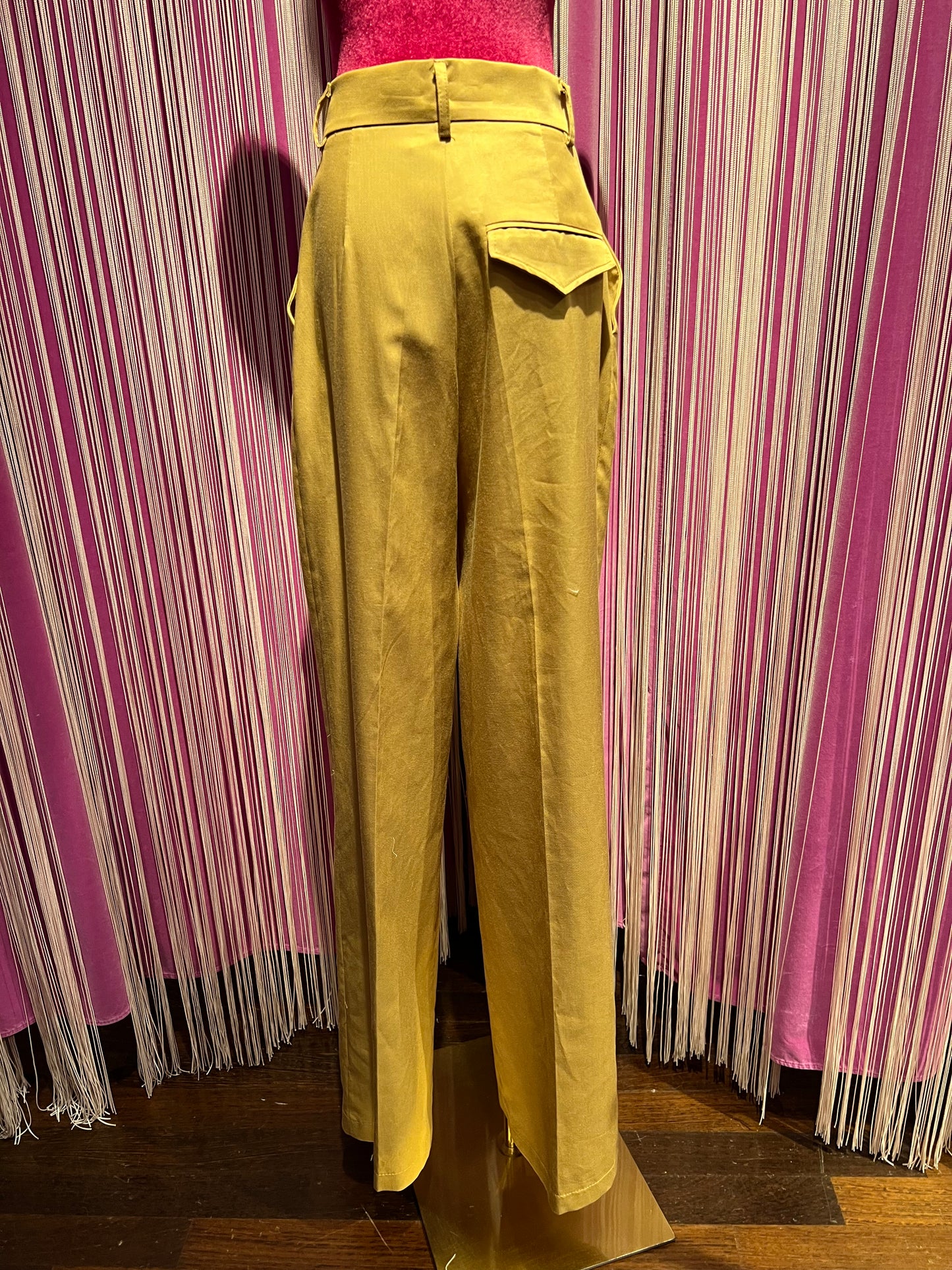 Rame occasione imperdibile pantalone palazzo con pence cammello
