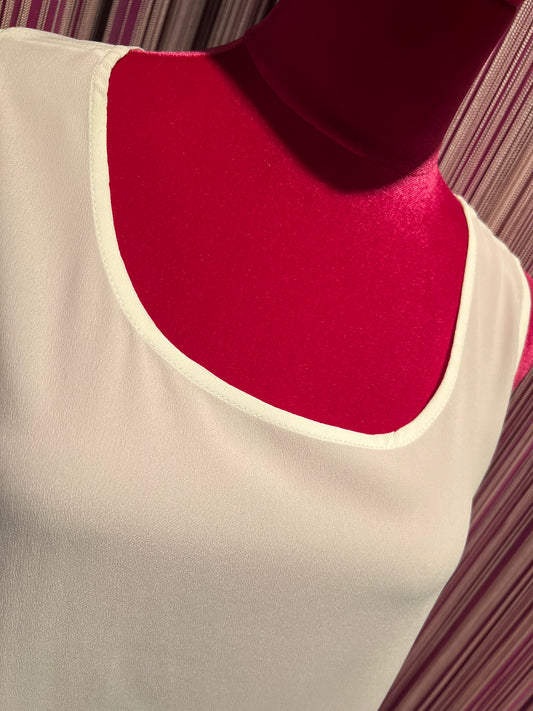 1One top crepe de chine bianco