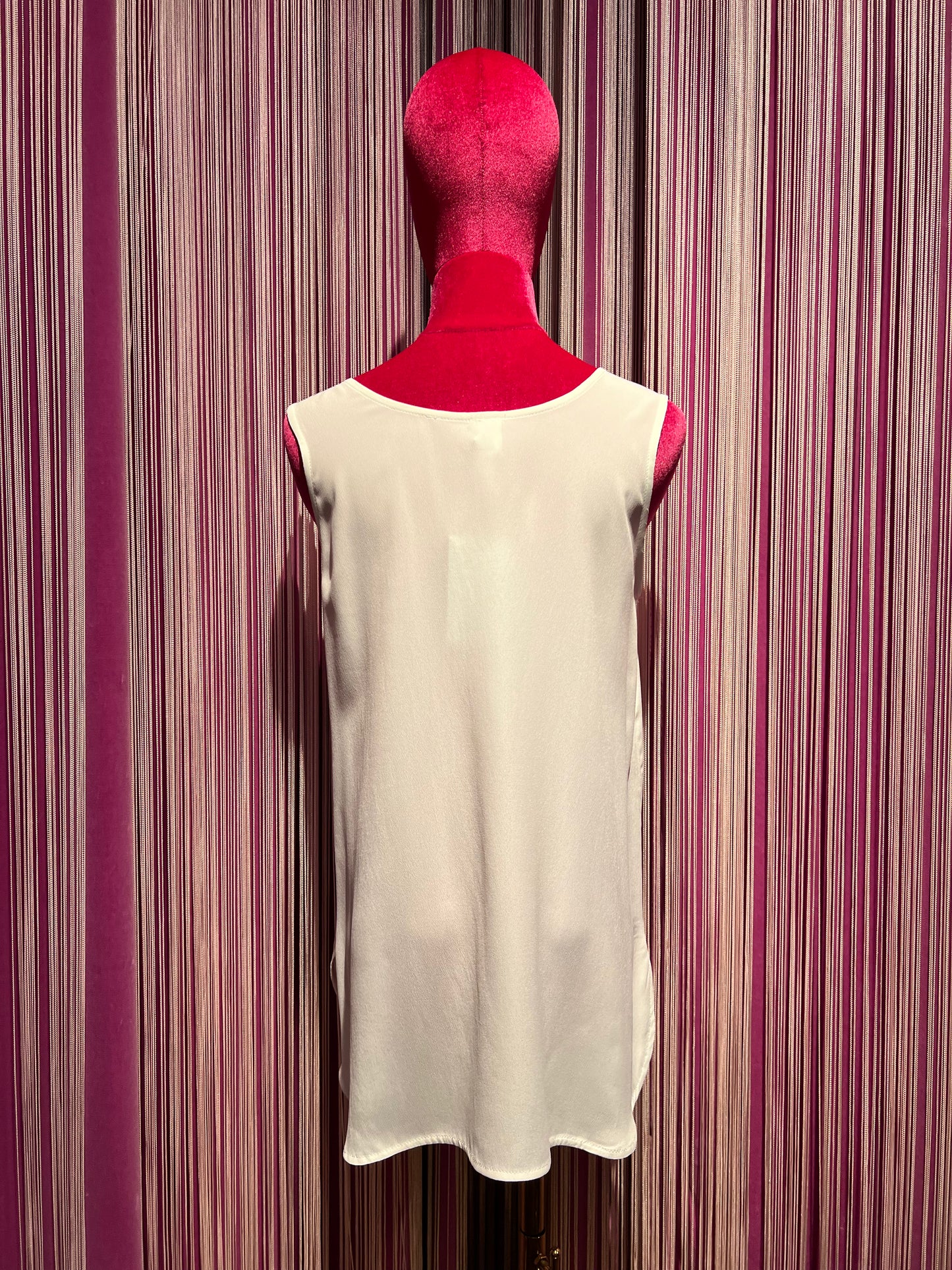 1One top crepe de chine bianco
