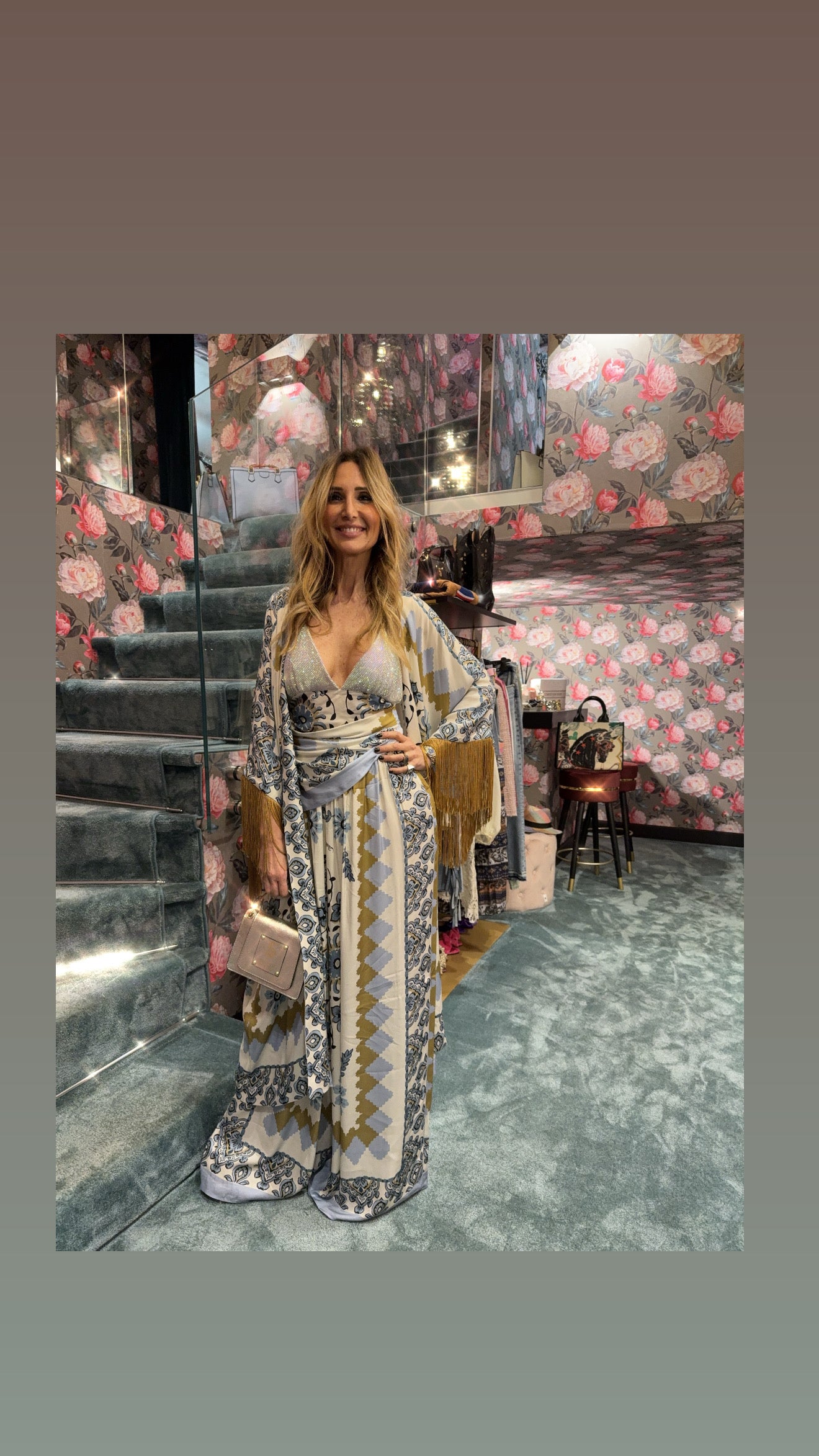 Dahlo kimono fantasia azzurro polvere
