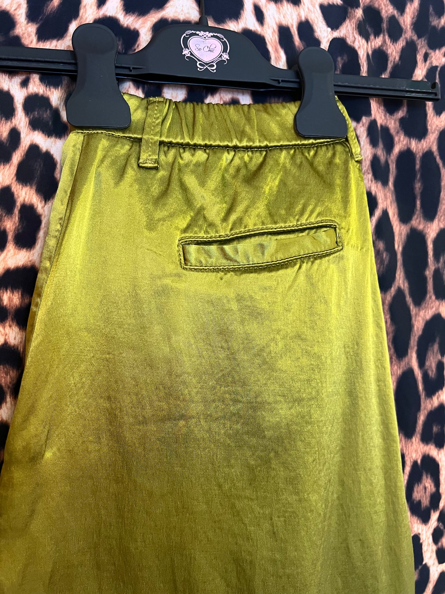 I love my pants pantalone palazzo raso verde olio