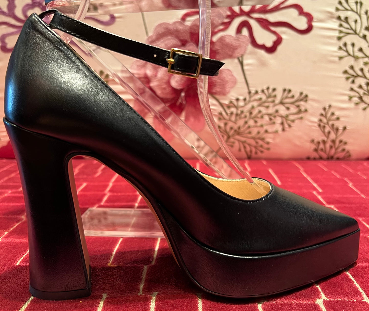 Chiarini Bologna scarpa nappa nera con plateau e cinturino🖤