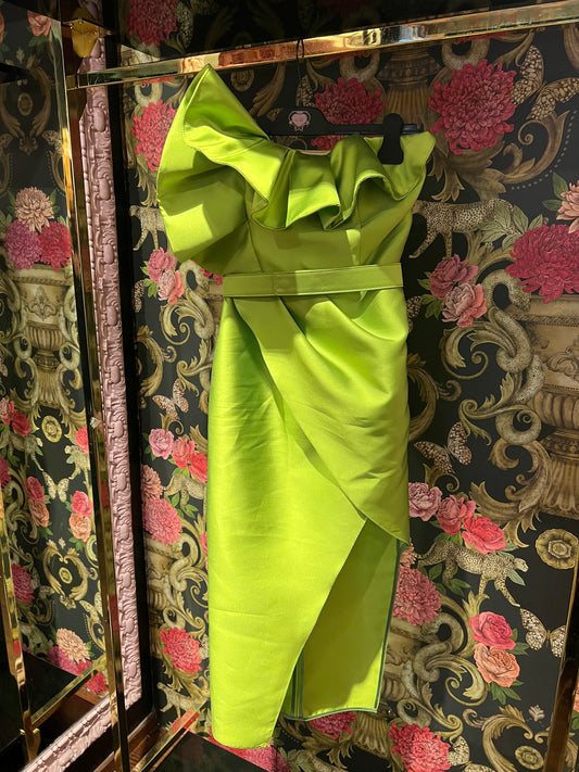 Simona Corsellini meno 50% abito rouche lime