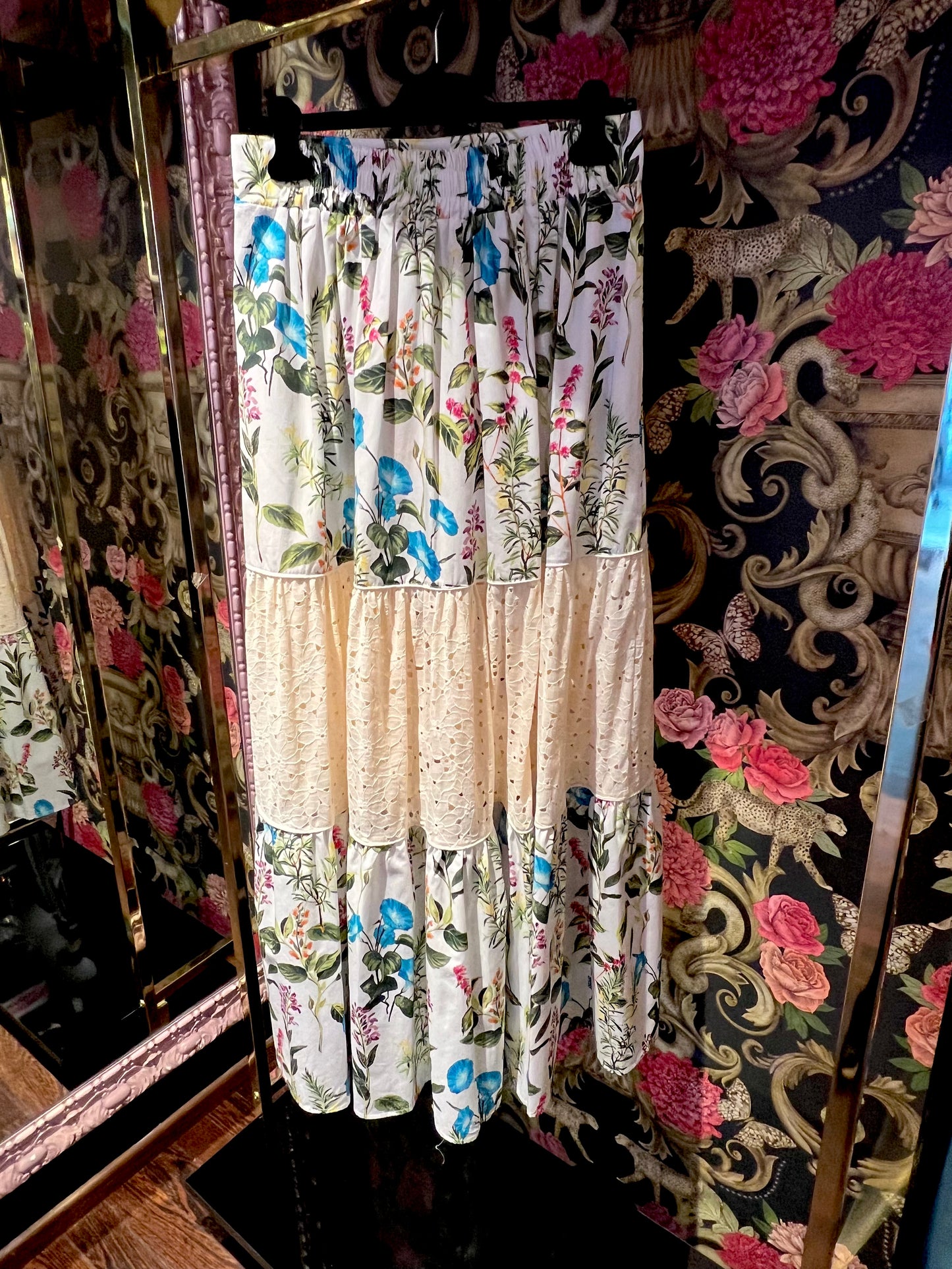 Gina Gorgeous meno 50 % gonna balze stampa fiori /sangallo