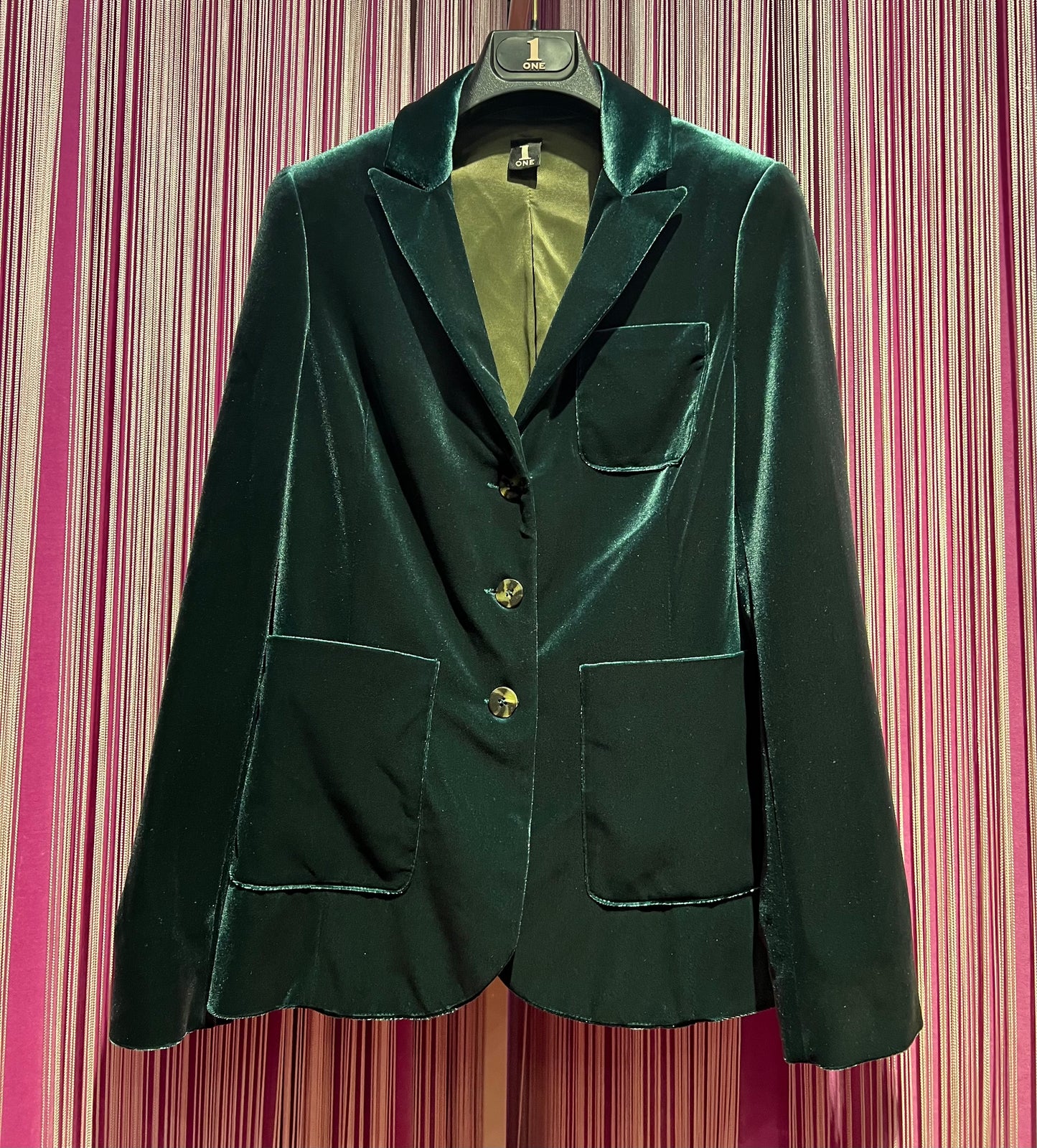 1One giacca monopetto velvet verde