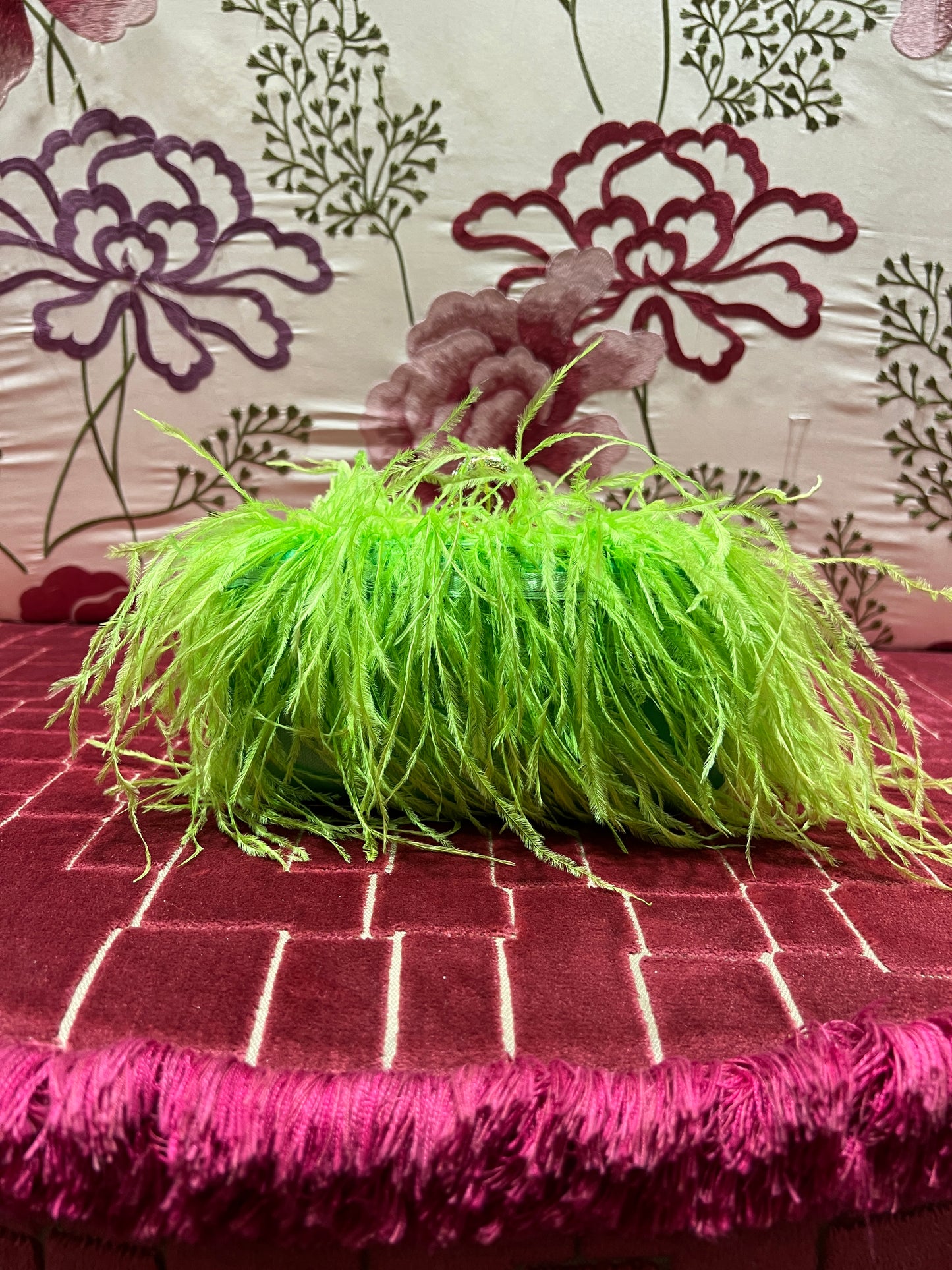 Clutch marabu con tracollina verde