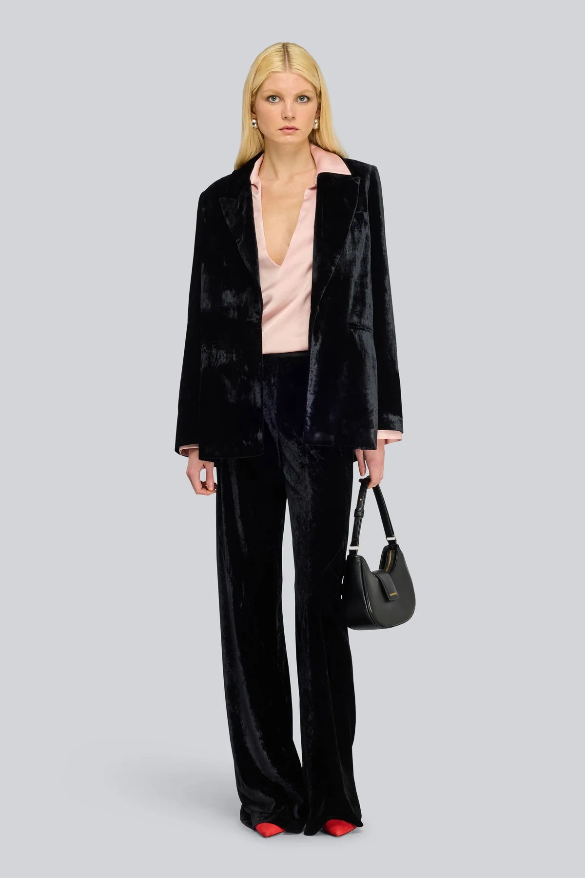 Semicouture giacca in velluto monopetto con rever