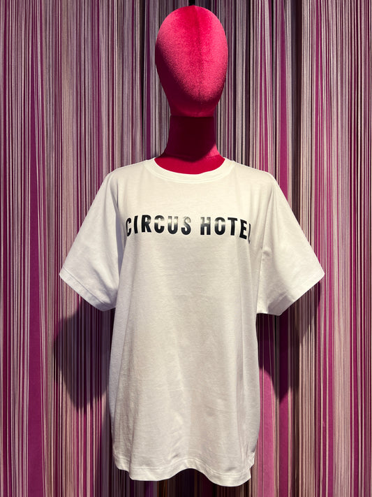 Circus Hotel t-shirt cotone scritta logo  nera