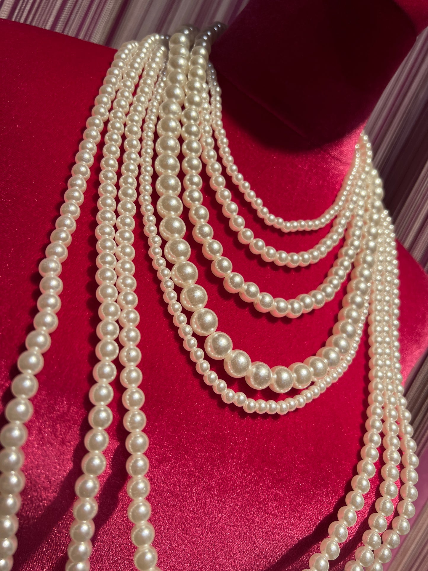 Collana perle divisibile con doppio moschettone