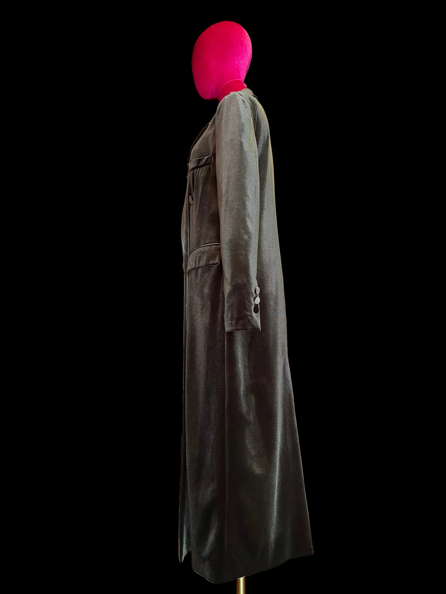 Don’t @me cappotto doppiopetto lungo di velluto marrone chiaro