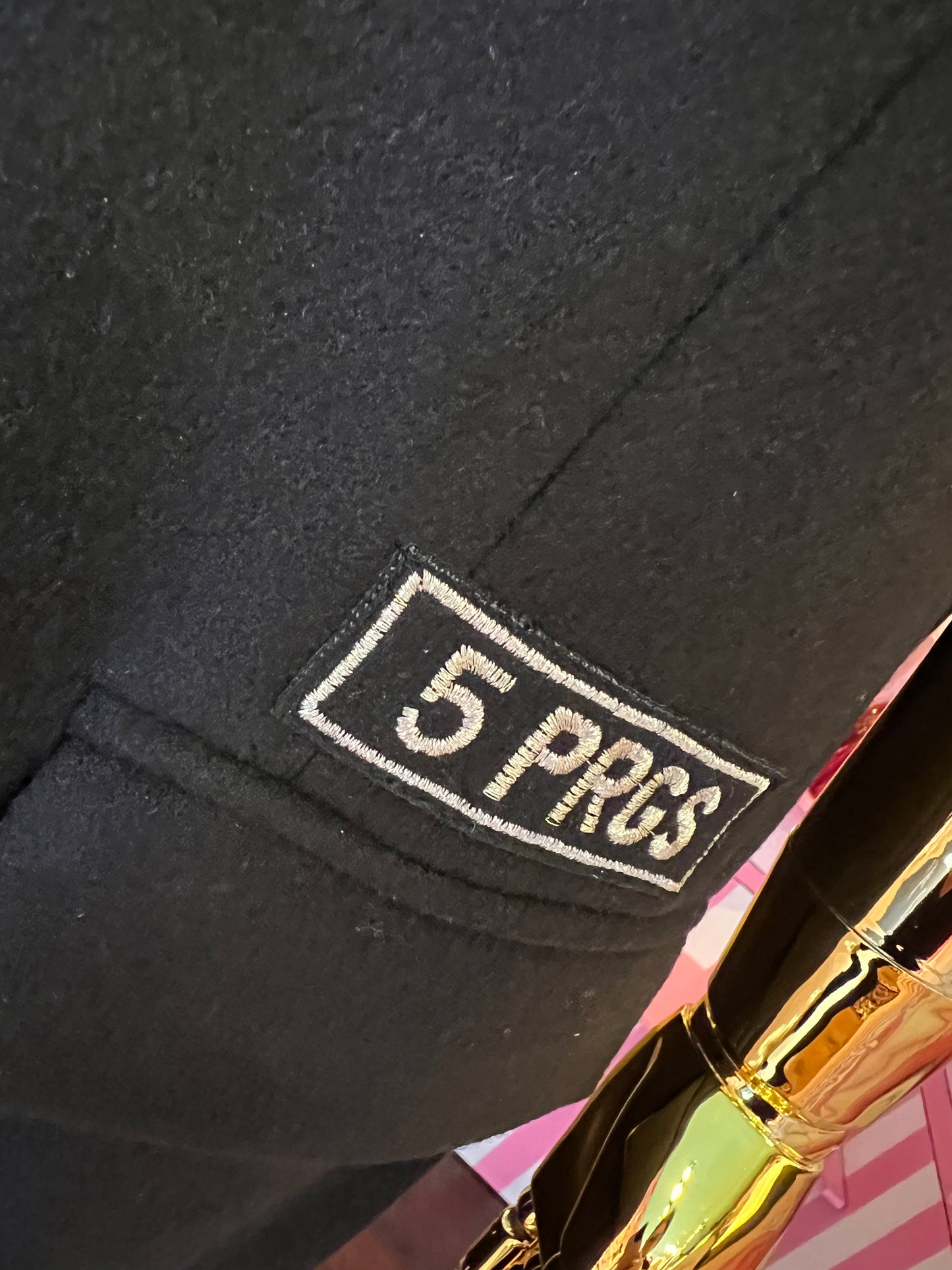 5 Progress gilet cappotto nero lungo con patch
