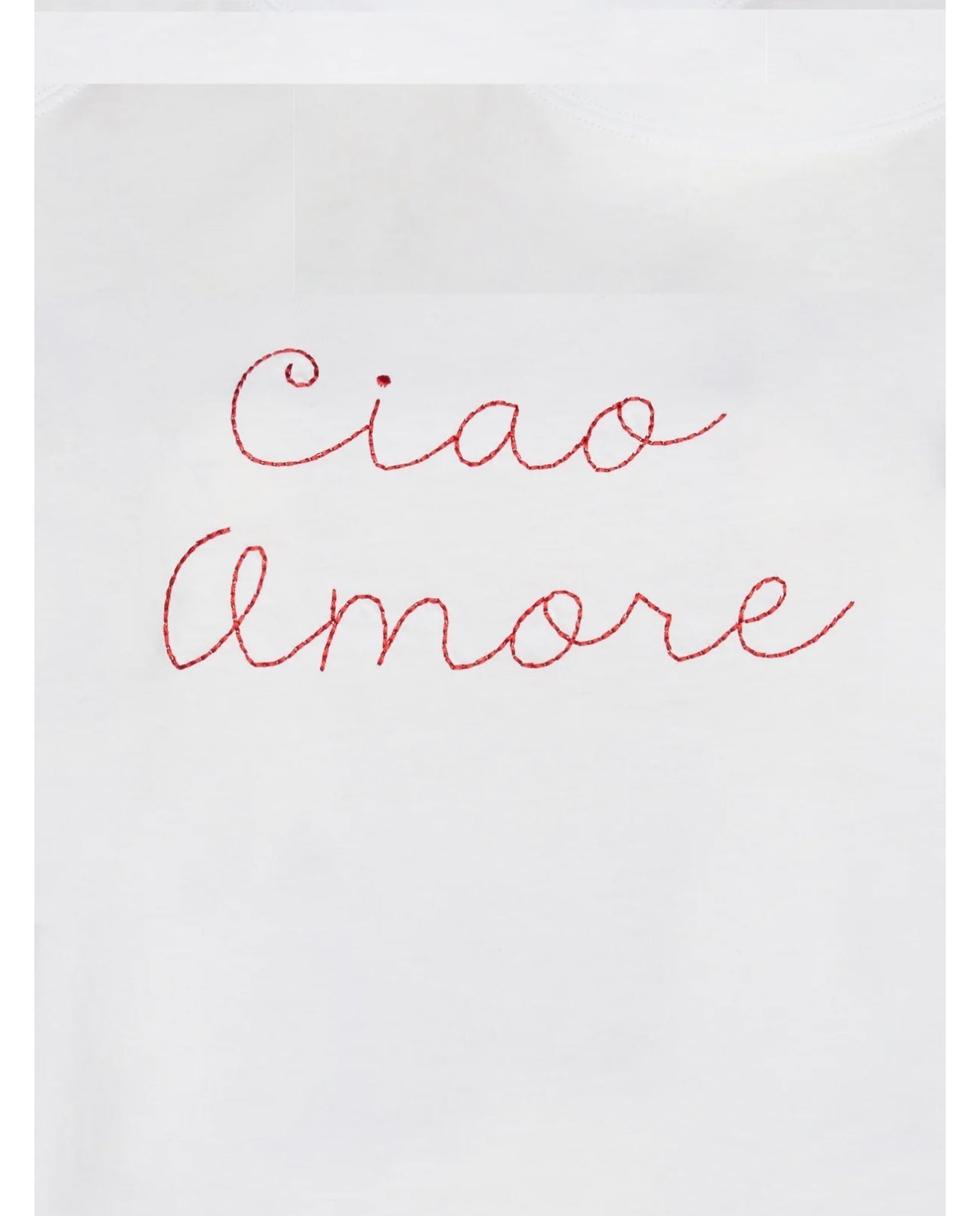 Giada Benincasa t shirt cotone  con logo “ Ciao amore” ricamato in rosso