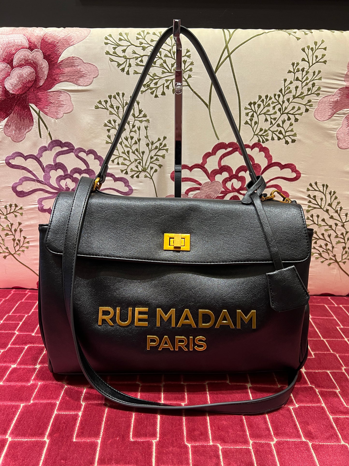 Rue Madam Paris borsa ecopelle nera con tracolla “ Les jour xl “